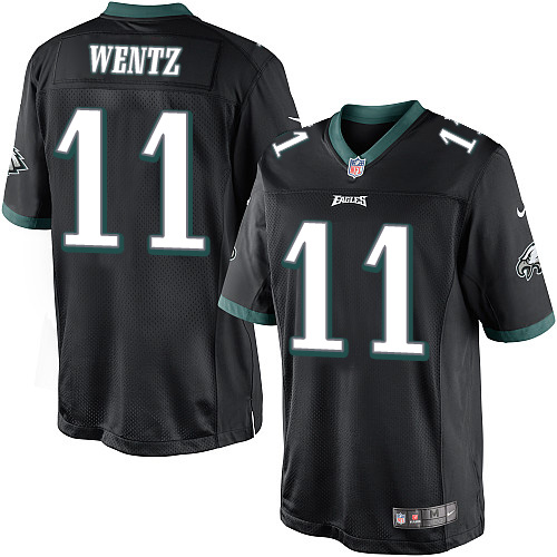 Men's Limited Carson Wentz Nike Jersey Black Alternate - #11 NFL Philadelphia Eagles